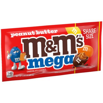 M & M'S, Mega Peanut Butter Share Size, Case Of 24, 2.83 Oz