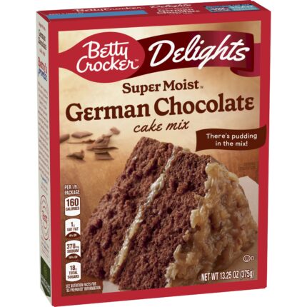 Betty Crocker, Delights Super Moist German Chocolate Cake Mix, Case Of 12, 13.25 Oz