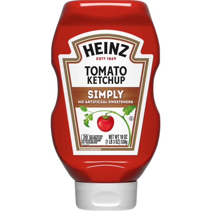 Kraft, Simply Tomato Ketchup With No Artificial Sweeteners Bottle, Case Of 12, 19 Oz - Image 1