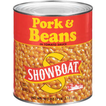 Showboat, Pork And Beans In Tomato Sauce Can, Case Of 6, 112 Oz