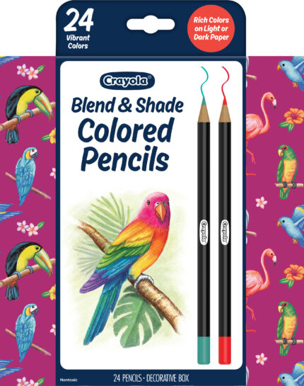 Crayola Pcl,Ce 24Ct Clrd Prem Blnd Shade,12P,Fbr