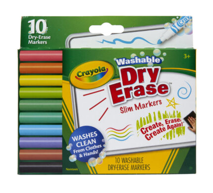 Crayola Mkr,10Ct Slim Derase,Wh,24Pk