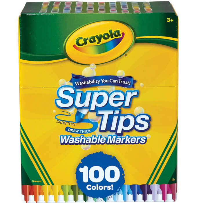 Crayola Mkr,100Ct Supertips,Wh,6Pk - Image 1