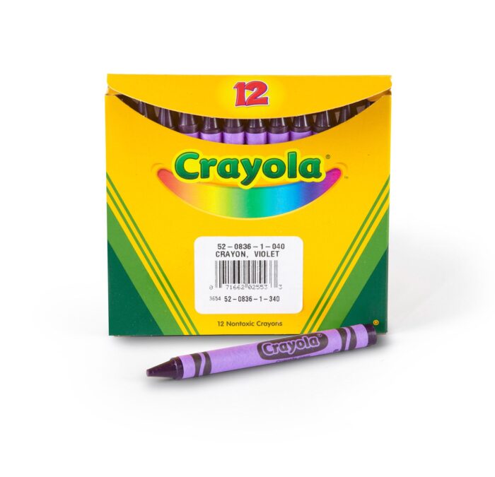 Crayola 12 Ct Bulk Crayons, Regular Size - Violet (Purple) - Image 1