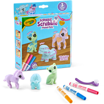 Crayola Scribble Scrubbies,3Ct,Pastel Pets,6Pk