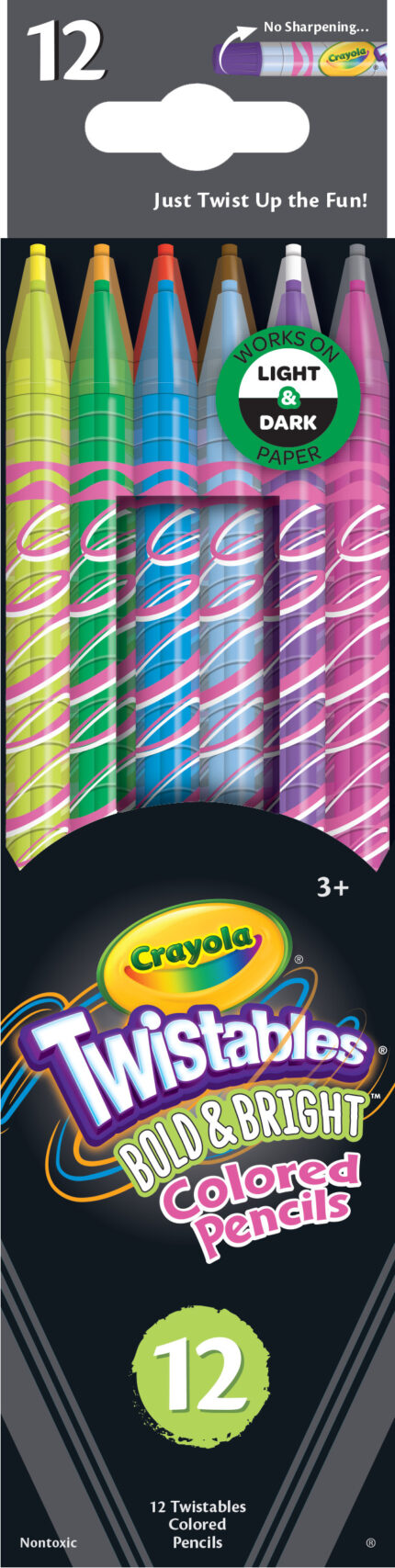 Crayola Pcl,12Ct Twistables,Bold/Bright,24Pk