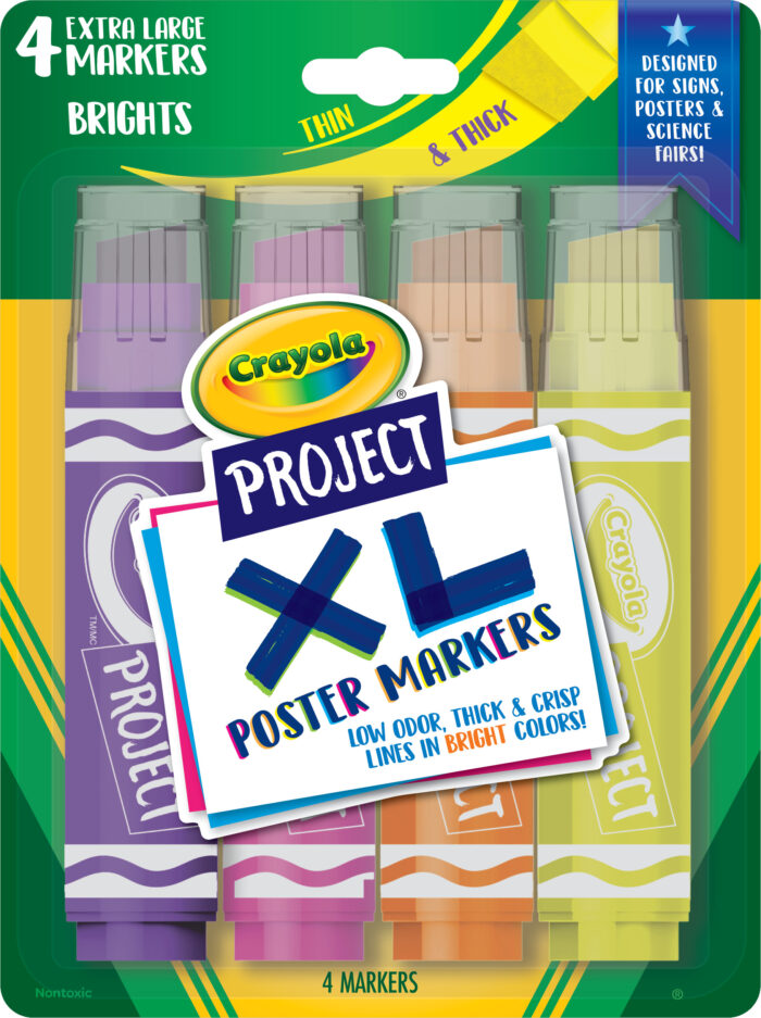 Crayola P/Space 4Ct Xl Bright Postr Mkr,12Pk - Image 1