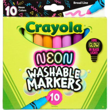 Crayola Mkr,10Ct Bl Wh Neon,24Pk