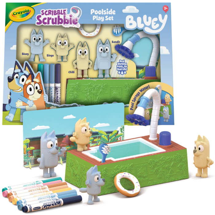 Crayola Scribble Scrubbie Bluey,Pool Set,4Pk - Image 1