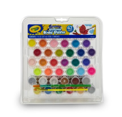 Crayola 42Ct Paint Pot Set W/Brushes/Case,5Pk
