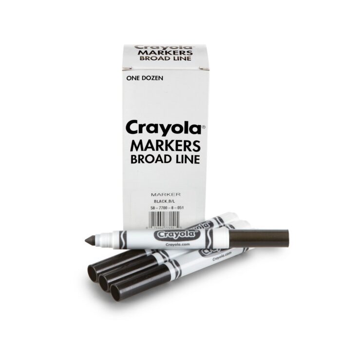 Crayola 12 Ct Bulk Markers, Conical Tip - Black - Image 1