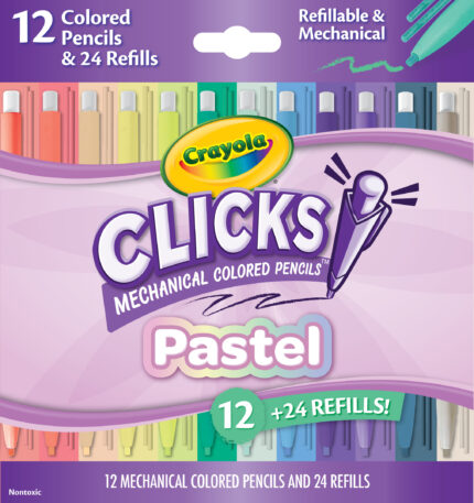 Crayola Clicks Mechancl Clrd Pncl Pastel 12C 24P