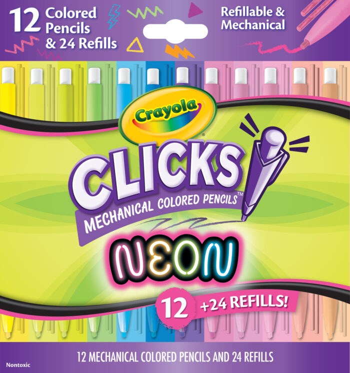 Crayola Clicks Mechancl Clrd Pncl Neon 12Ct 24Pk - Image 1