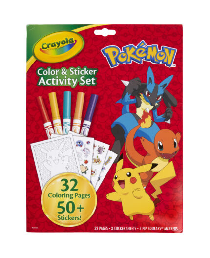 Crayola Clr/Stkr Act Set,Pokemon Foldalope,18Pk