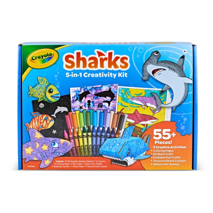 Crayola 5In1 Activity Kit,Sharks,4Pk - Image 1