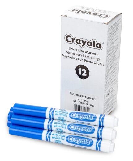 Crayola 12 Ct Bulk Ultra-Clean Washable Markers, Conical Tip - Blue