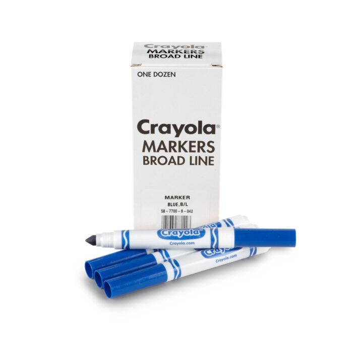 Crayola 12 Ct Bulk Markers, Conical Tip - Blue - Image 1