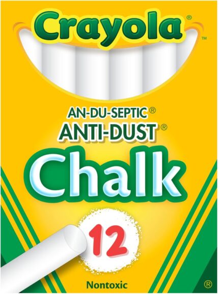 Crayola Chalk,White Anti 72Pk