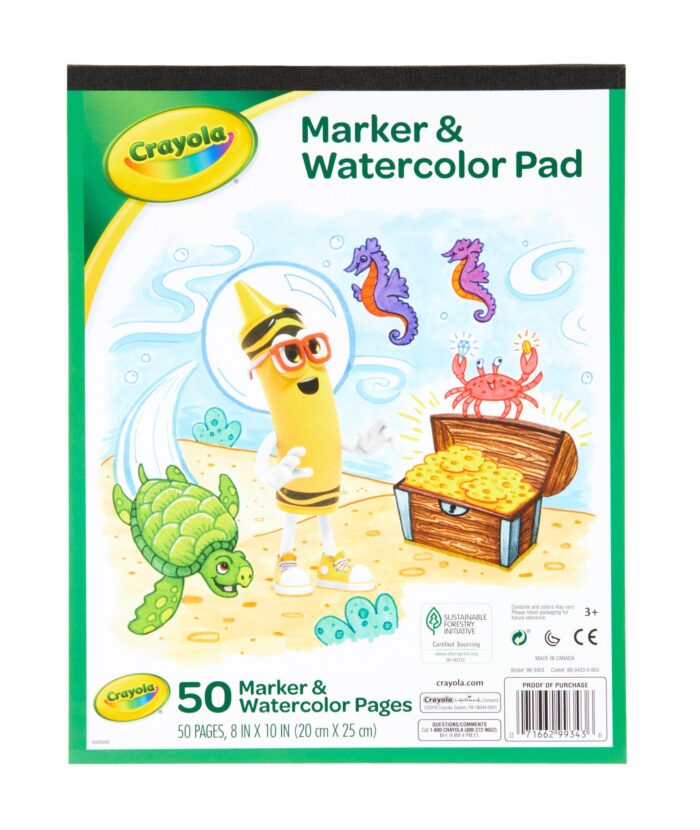 Crayola Marker/Watercolor Pad 10” x 8” - 36 Cs - 99-3403 - Image 1