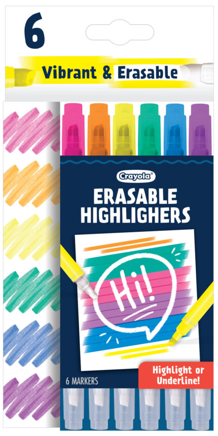Crayola Take Note,6Ct Slim Erasbl Highlghtr,24Pk