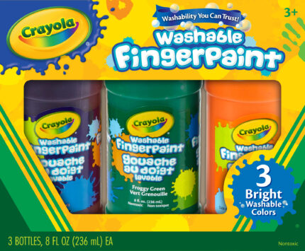 Crayola 3Ct/8Oz Wh Fingerpaint,Secondry Clrs,12P