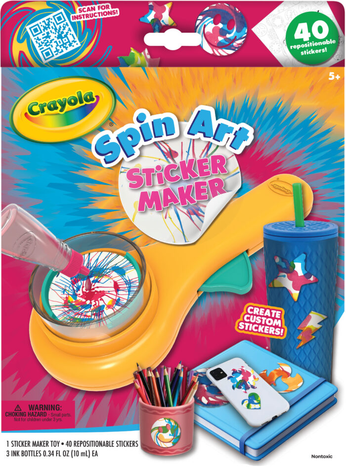Crayola Spin Art Sticker Maker, 6Pk - Image 1