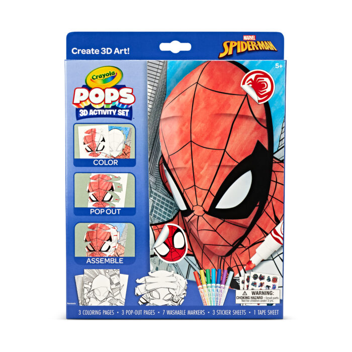 Crayola Clr/Act Pops Peggable Kit,Spiderman,12Pk - Image 1