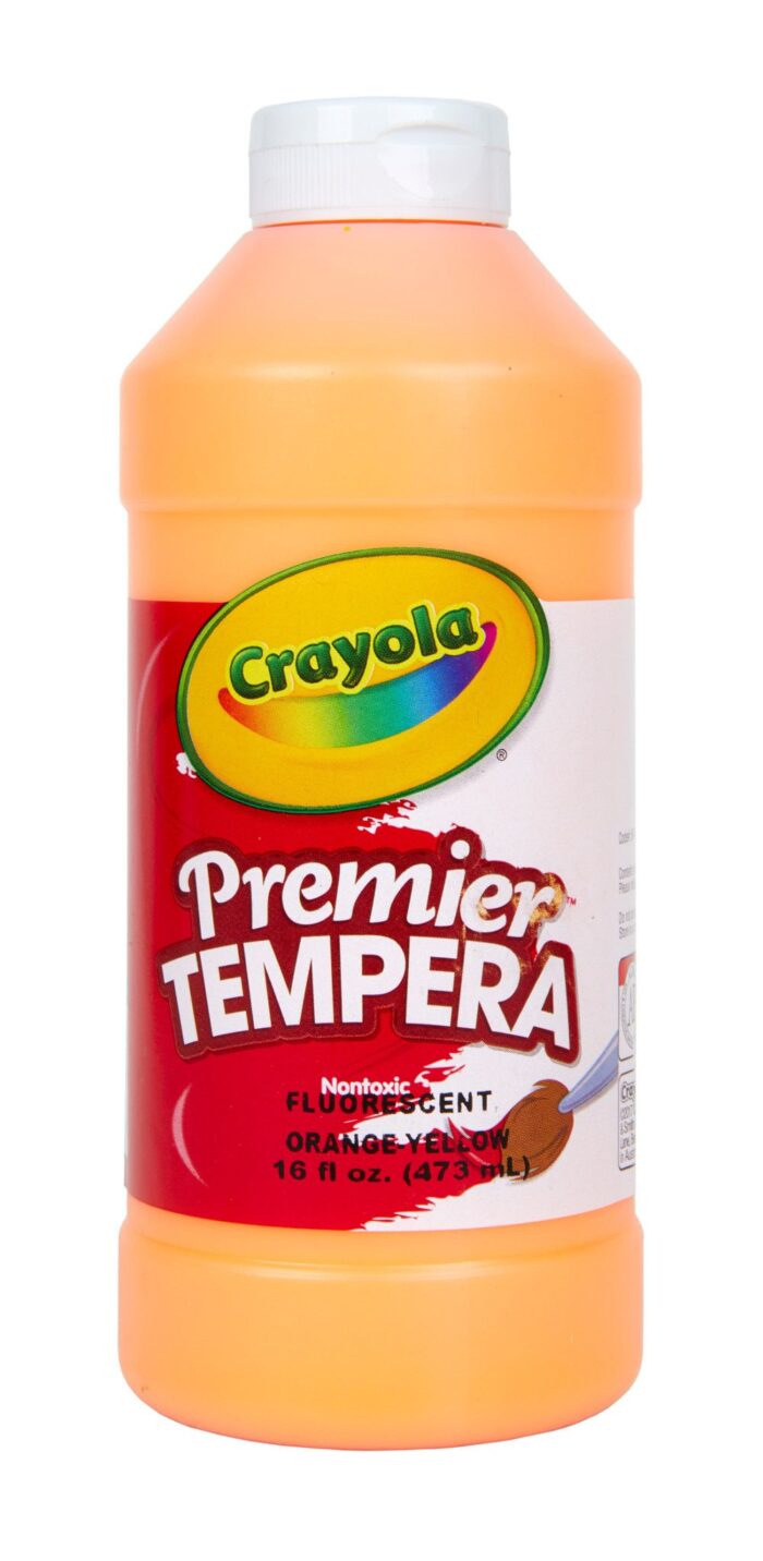 Crayola Premier Fluorescent Tempera Paint, 16 Oz. - Fluorescent Orange-Yellow - Image 1