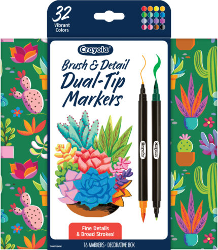 Crayola Ce 16Ct Brush/Detail Dual End Mkrs,12Pk