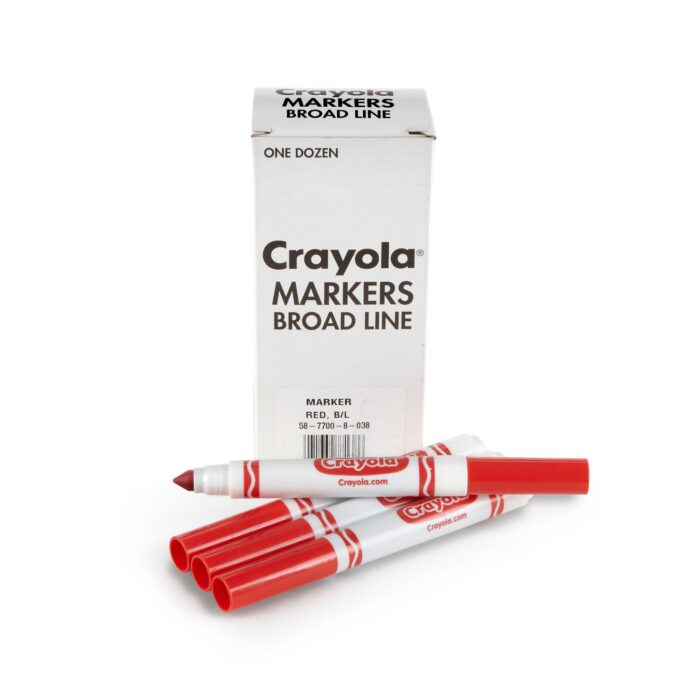 Crayola 12 Ct Bulk Markers, Conical Tip - Red - Image 1