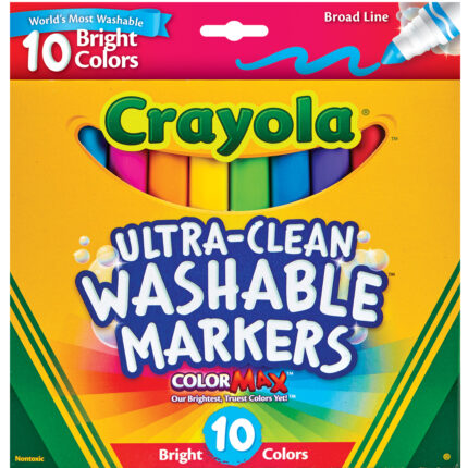 Crayola Mkr,10Ct Bl Bright Uc/Wh,24Pk,Cmax