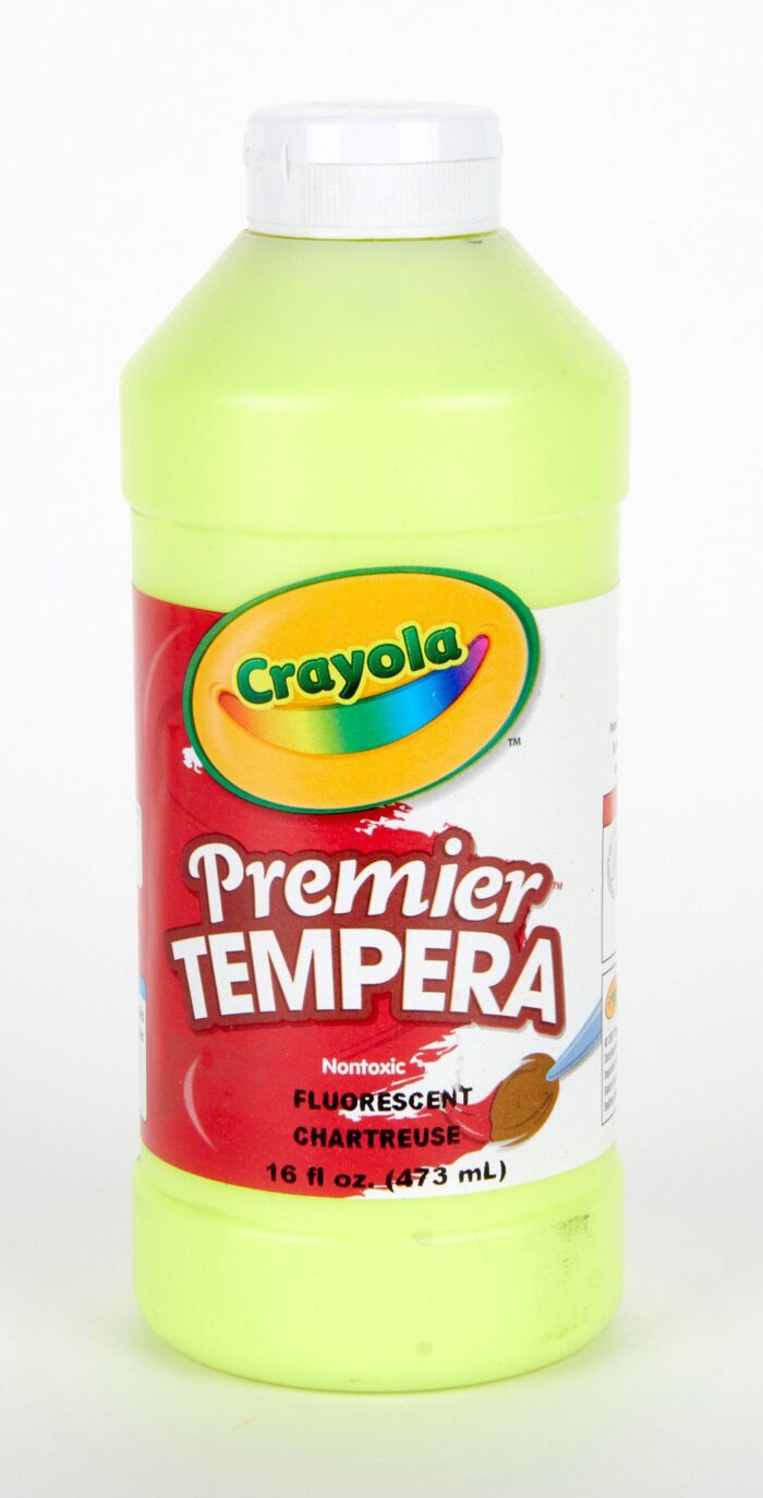 Crayola Premier Fluorescent Tempera Paint, 16 Oz. - Fluorescent Chartreuse - Image 1