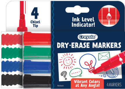 Crayola T/Note 4Ct Bl Derase Mkr,Clrd,24Pk
