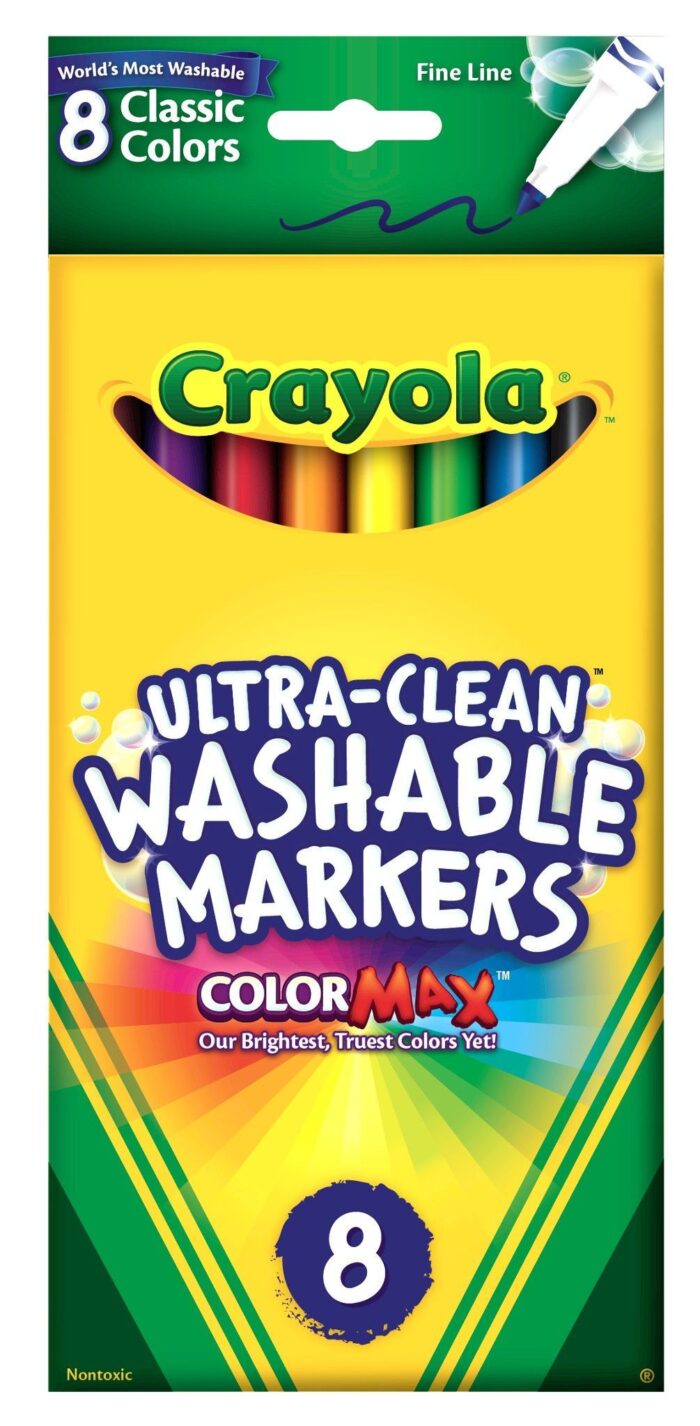 Crayola Mkr 8Ct F/L Wash Classic - Image 1