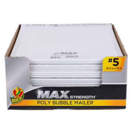 Duck Brand #5 Poly Bubble Mailer - White, 10.5 In. X 15 In.