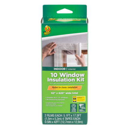 Duck? Brand Rolled Shrink Film Window Insulation Kit - Clear, 10 Window, 62 In. X 420 In.
